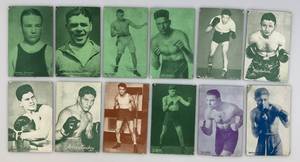 lot 201 image: Misc. 1930s-40s Boxer Exhibit Cards Including (Tommy Freeman) & More 3 38 x 5 38 (Please See Photos For Condition)