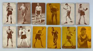 lot 205 image: Misc. 1930s-40s Boxer Exhibit Cards Including (Jim Maloney) & More 3 38 x 5 38 (Please See Photos For Condition)