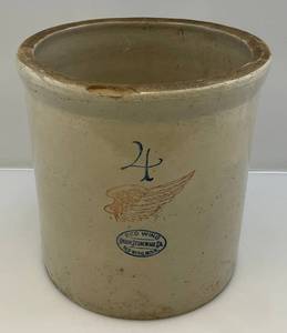 lot 228 image: Red Wing 4 Gallon Crock (Chip On Rim)