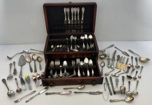 lot 239 image: Misc. Vintage Silver-Plated Flatware
