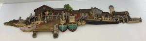 lot 249 image: 1976 Burwood USA  No. 1504 53 12 x 18  3D Wharf Dock, Lighthouse, Baots Wall Hanging