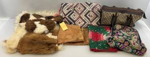 lot 257 image: Misc. Handbags, ALPACA Fur Rugs & More