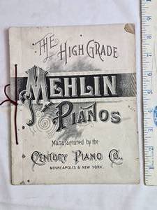 lot 11 image: 1890 Century Piano Co. High Grade Mehlin Pianos Catalog
