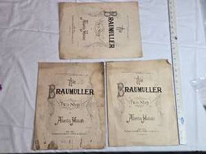 lot 13 image: Lot of 3 -1895 Braumller Pianos Two-Step Sheet Music and Catalog published by Alberto Himan