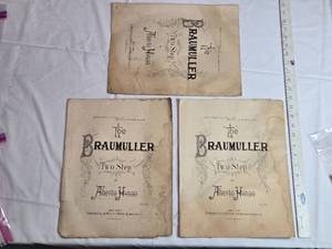 lot 14 image: Lot of 3 -1895 Braumller Pianos Two-Step Sheet Music and Catalog published by Alberto Himan