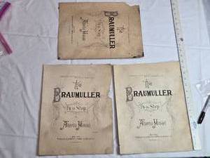 lot 15 image: Lot of 3 -1895 Braumller Pianos Two-Step Sheet Music and Catalog published by Alberto Himan