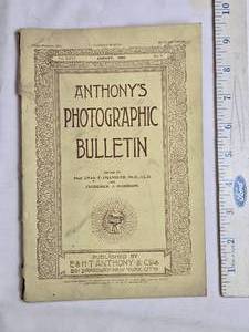 lot 37 image: August 1895 Anthonys Photographic Bulletin by E. & H.T. Anthony & Co.