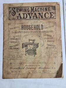 lot 45 image: 1892 The Sewing Machine Advance  Household Sewing Machine Co. Advertisement