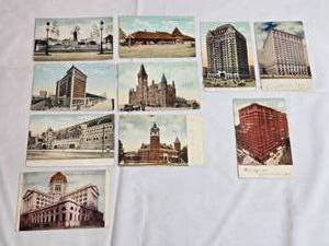 lot 56 image: Vintage Postcard Lot featuring Architecture  Early 1900s