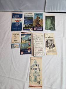 lot 66 image: Vintage California and Nevada Road Map Collection, Featuring Richfield Oil & Others - Used and May have Writing and Markings