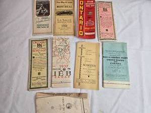 lot 70 image: Vintage Canadian Road Map Collection, Featuring Ontario, Quebec, and Montreal - Used May Have Markings
