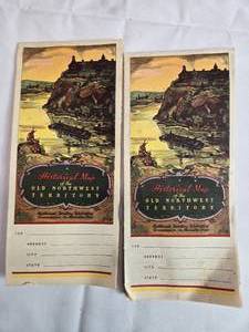 lot 71 image: Lot of 2 Antique Commemorative Map of the Old Northwest Territory
