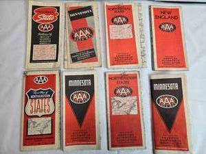 lot 73 image: Vintage AAA Road Map Collection of U.S. Regions  New England, North Central, Minnesota, and Northeastern States - Used May Have Markings