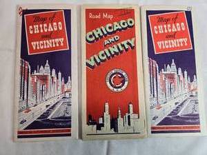 lot 74 image: Vintage AAA Chicago and Vicinity Road Map Collection - Used and May Have Markings