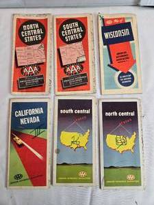 lot 76 image: Vintage AAA Road Map Collection  North Central, South Central, Wisconsin, and CaliforniaNevada - Used and May Have Markings