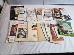 lot 81 image: Large Assorted Collection of Vintage Travel Brochures and Maps  Grand Canyon, Canada Steamship Lines, and More