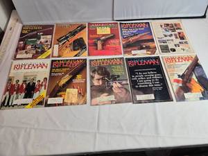 lot 104 image: Set of 10 American Rifleman Magazines (1980s Issues) in Varying Conditions