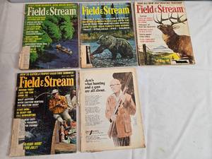 lot 112 image: Vintage Field & Stream Magazine Lot - 5 Issues (1960s-1970s) In Varying Conditions