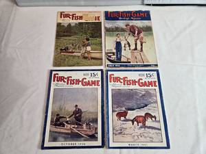 lot 113 image: Lot of 4 Vintage Fur-Fish-Game Magazines 30s-40s, 60s - Hardings Magazine