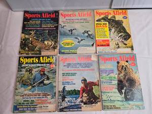 lot 114 image: Lot of 6 Vintage Sports Afield Magazines - 1970s Fishing & Hunting Issues