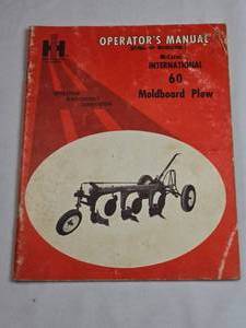 lot 158 image: IH McCormick International Model 60 Moldboard Plow Manual