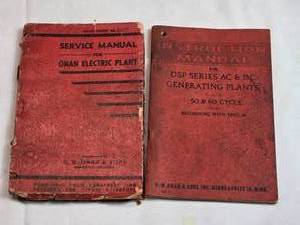 lot 161 image: Model W3S Onan Electric Plant Manual & DSP Series AC & DC Generating Plants Manual