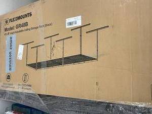 lot 5 image: Fleximounts GR48B 4x8 Height Adjustable Ceiling Storage Rack