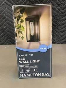 lot 12 image: Hampton Bay LED Wall Light - Black Finish Metal Construction