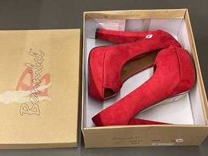 lot 25 image: Bonniebel Tisha-2 Red High Heel Platform Shoes - Size 6
