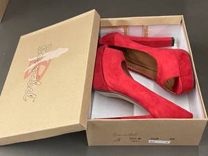 lot 28 image: Bonniebel Red High Heel Shoes - Style TISHA-2, Size 9