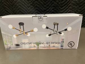 lot 33 image: Meixisue Black and Gold Modern Ceiling Light Fixture