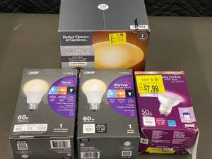 lot 49 image: Lot of LED Light Bulbs (Better Homes & Gardens, Feit Electric, Philips)