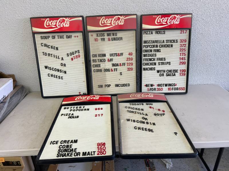 Coca-Cola Menu Boards for Sale in Portland, ND | Online Auction