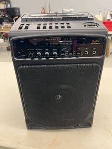 lot 388 image: Portable Singalong Karaoke Machine with AMFM Radio & Dual Cassette Recorder