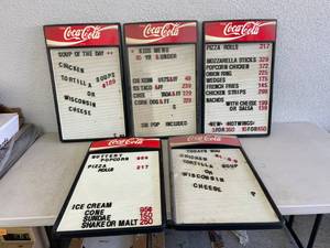 lot 392 image: Coca-Cola Menu Boards