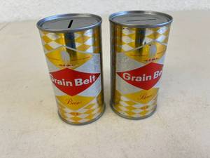 lot 414 image: 2 Grain Belt Beer Can Banks