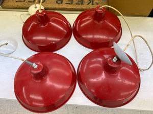 lot 493 image: 4 Vintage RedWhite Hanging Lights
