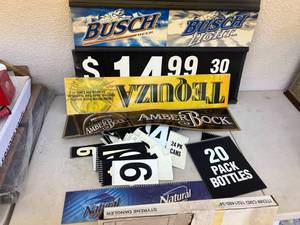 lot 515 image: Budweiser Family 34 Styrene Dangler Changeable Advertising, Specials Sign