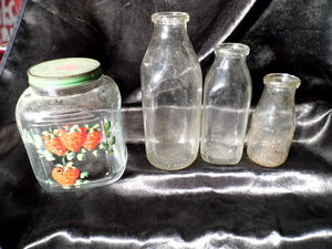 Vintage Strawberry Glass Jar