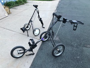 lot 63 image: 2 Very Nice Golf Club Pull Carts - Pro Classic Lite & Bag Boy Model SC545