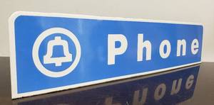 lot 75 image: Vintage BELL Pay Telephone Porcelain Sign 15.5