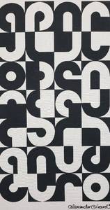 lot 77 image: Mid Century Style Alexander Girard Abstract Geometric Textile Art Framed 28