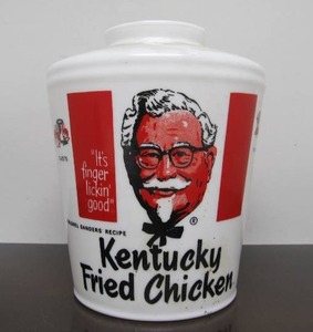 lot 150 image: Awesome Original Vintage KENTUCKY FRIED CHICKEN Milk Glass Advertising Light GlobeShade