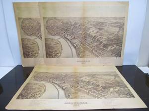 lot 79 image: 3 Old Vintage Landmark Maps of Moline, Illinois