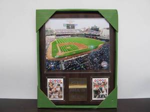 lot 106 image: Framed Inaugural MN TWINS Target Field Wall Plaque wCards