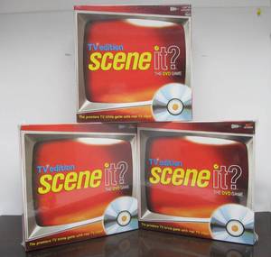lot 144 image: Lot of 3 Factory Sealed SCENE IT - TV Edition DVD Board Games