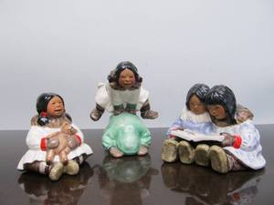 lot 47 image: Fantastic Group of Signed C. ALAN JOHNSON Alaskan Figurines #2