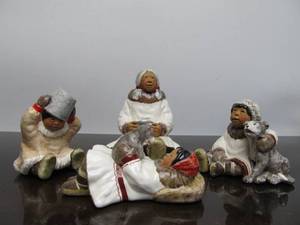 lot 48 image: Fantastic Group of Signed C. ALAN JOHNSON Alaskan Figurines #3
