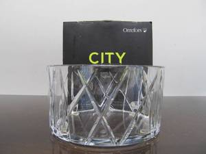 lot 50 image: Signed Orrefors CITY Collection Crystal Bowl by Martti Rytkonen