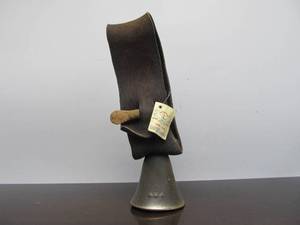 lot 52 image: Vintage Solid Brass & Leather Cowbell